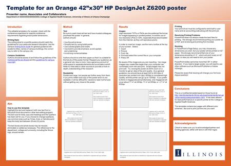 Presenter name, Associates and Collaborators Department of XXXXXXXXXXXXXXXX, College of Applied Health Sciences, University of Illinois at Urbana-Champaign.