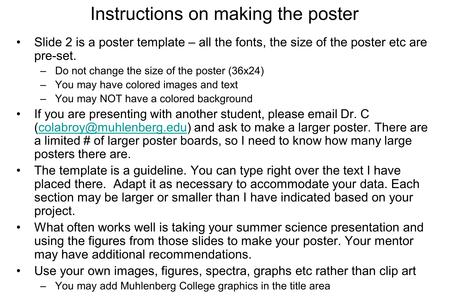 Instructions on making the poster