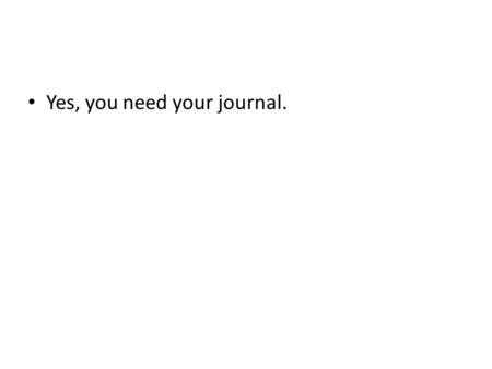 Yes, you need your journal.. The True Confessions of Charlotte Doyle Pages 15 -29.