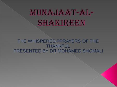  “” O Allah, MY lord, the un-interurptetd flow of your grace has made me negligent, heedless and I cannot thank you enough…  Every moment is blessings.