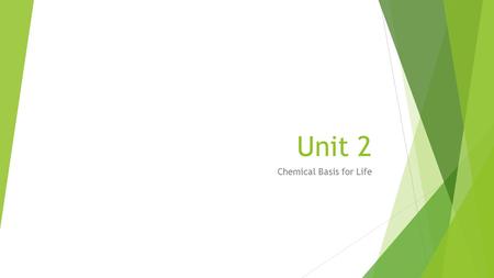 Chemical Basis for Life