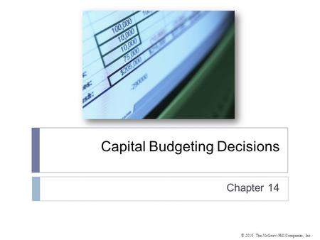 Capital Budgeting Decisions