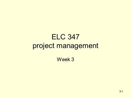 ELC 347 project management