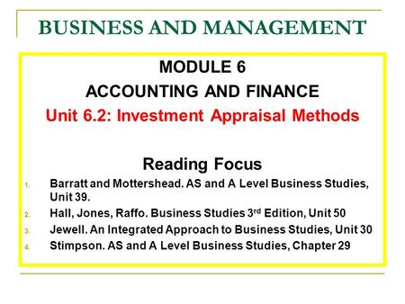 BUSINESS AND MANAGEMENT