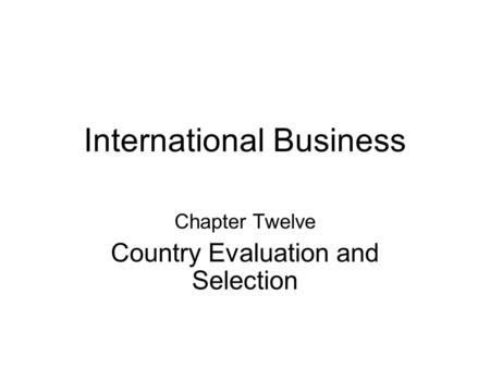 International Business