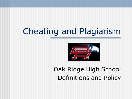 Cheating and Plagiarism