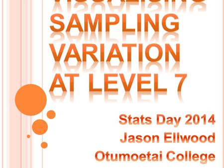 A look through, and go at, some activities designed to give students visual and conceptual appreciation of what sampling variation is and how it impacts.