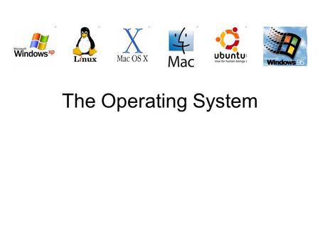 The Operating System. What is an Operating System? The program that is loaded first and manages the hardware resources like main memory, backing storage.