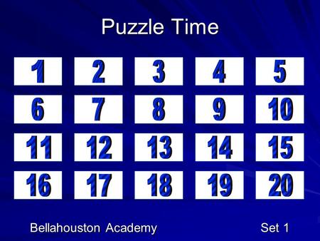 Bellahouston Academy Set 1