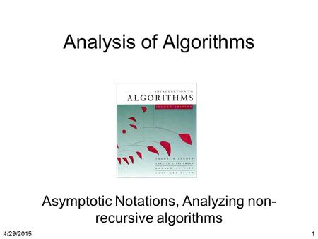 Analysis of Algorithms