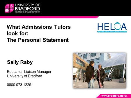 What Admissions Tutors look for: The Personal Statement