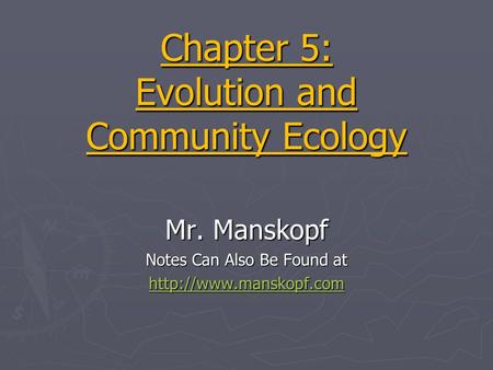 Chapter 5: Evolution and Community Ecology