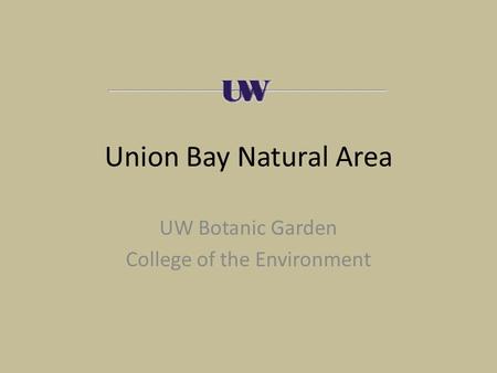 Union Bay Natural Area UW Botanic Garden College of the Environment.