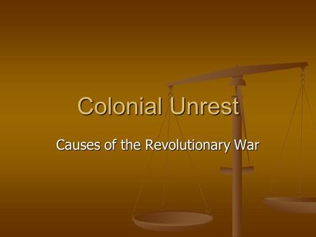 Causes of the Revolutionary War