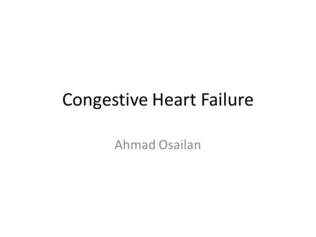 Congestive Heart Failure