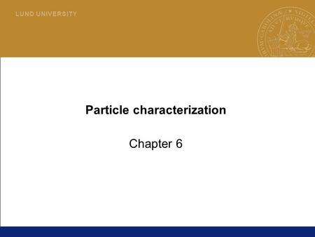 Particle characterization