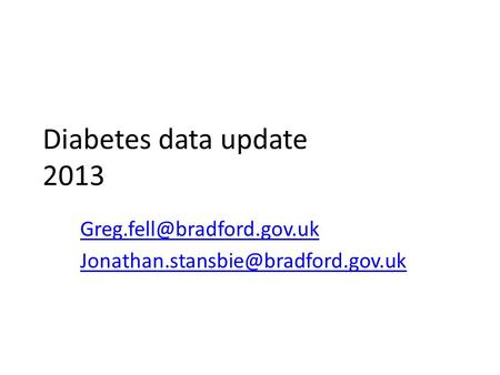 Diabetes data update 2013