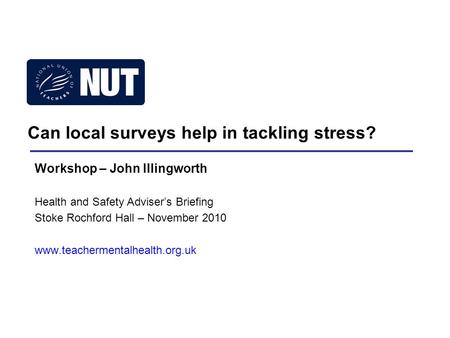 Can local surveys help in tackling stress?