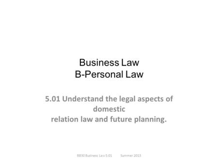 Business Law B-Personal Law