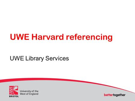 UWE Harvard referencing