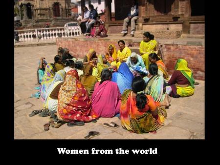 Women from the world Stupa at Katmadu, Nepal Durbar Square, Katmandu, Nepal.