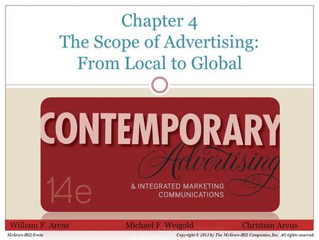 Chapter 4 The Scope of Advertising: From Local to Global