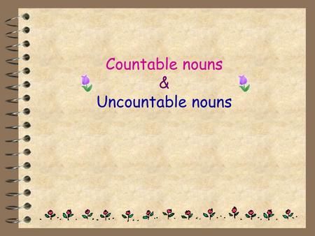 Countable nouns & Uncountable nouns