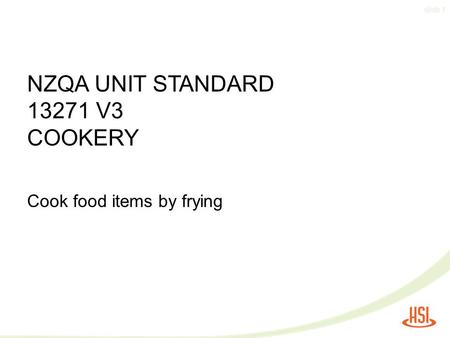 NZQA UNIT STANDARD V3 COOKERY