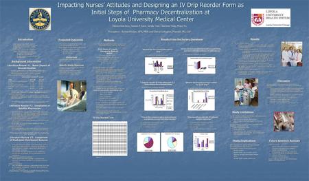 Impacting Nurses’ Attitudes and Designing an IV Drip Reorder Form as Initial Steps of Pharmacy Decentralization at Loyola University Medical Center Denisa.