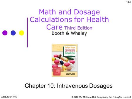 Chapter 10: Intravenous Dosages