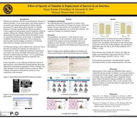 Effect of Opacity of Stimulus in Deployment of Interest in an Interface Sujoy Kumar Chowdhury & Jeremiah D. Still Missouri Western State University Introduction.