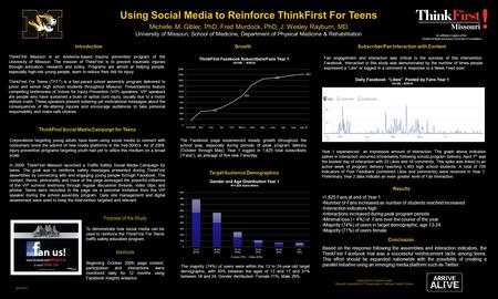 Michelle M. Gibler, PhD, Fred Murdock, PhD, J. Wesley Rayburn, MD University of Missouri, School of Medicine, Department of Physical Medicine & Rehabilitation.W.8.