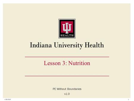 Lesson 3: Nutrition PE Without Boundaries v1.0 4/29/20151.