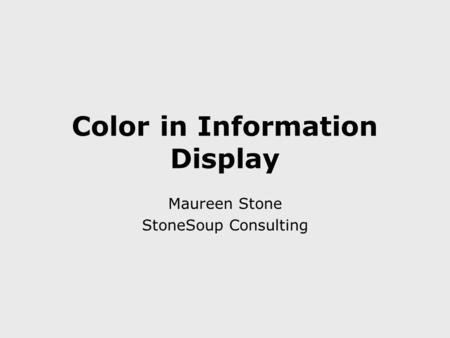 Color in Information Display