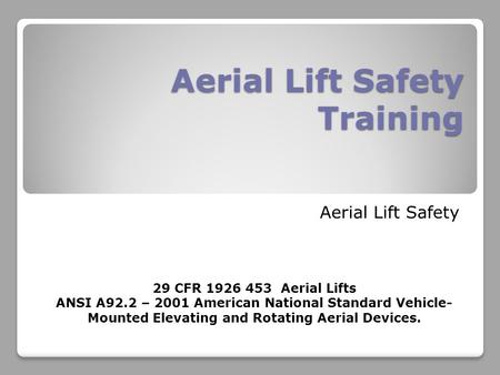 Aerial Lift Safety Training