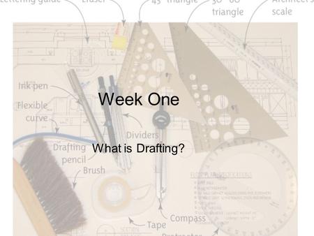 Week One What is Drafting?. Objective This chapter discusses what drafting is and why it is used by interior designers.