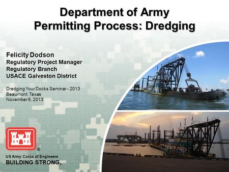 Department of Army Permitting Process: Dredging