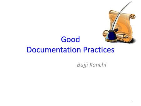 Good Documentation Practices