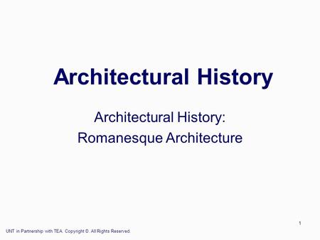 Architectural History