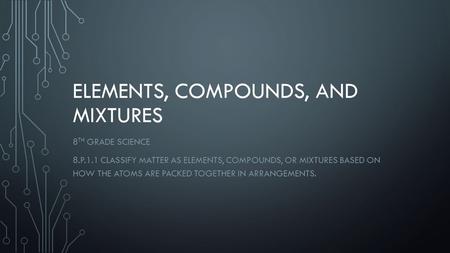 Elements, Compounds, and Mixtures