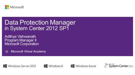 Microsoft Virtual Academy. Online Snapshots Disk-Based Backup Active Directory Tape-Based Backup Data Protection Manager Up to Every 15 minutes Disaster.