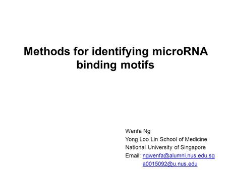 Methods for identifying microRNA binding motifs