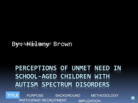 Who falls into the gap? By: Hilary Brown TITLE PURPOSEBACKGROUNDMETHODOLOGY IMPLICATION PARTICIPANT RECRUITMENT.