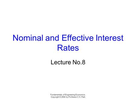 Nominal and Effective Interest Rates