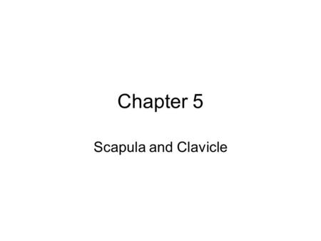 Chapter 5 Scapula and Clavicle. Clavicle Long curved bone with 2 articulating ends –_____________ – Lateral aspect articulates with acromion. Acromioclavicular.