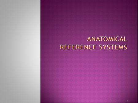 Anatomical reference systems