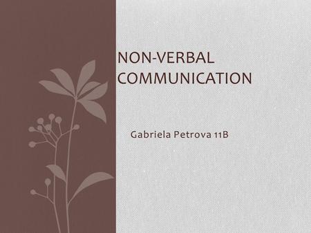 Non-verbal communication