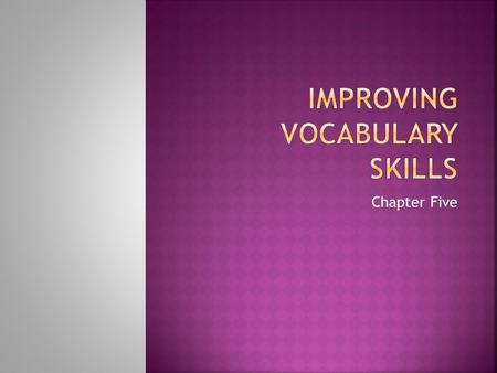 Improving Vocabulary Skills