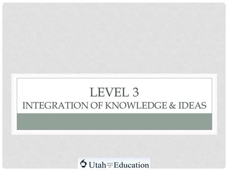 LEVEL 3 INTEGRATION OF KNOWLEDGE & IDEAS. APPOINTMENT CLOCK 1. Find someone you haven’t met yet. Have them sign your 3:00 appointment time – you sign.