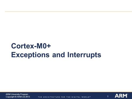 Cortex-M0+ Exceptions and Interrupts